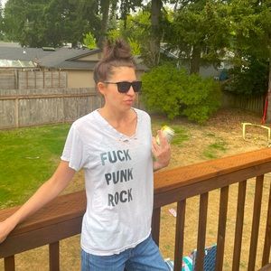 Destroyed punk rock t shirt